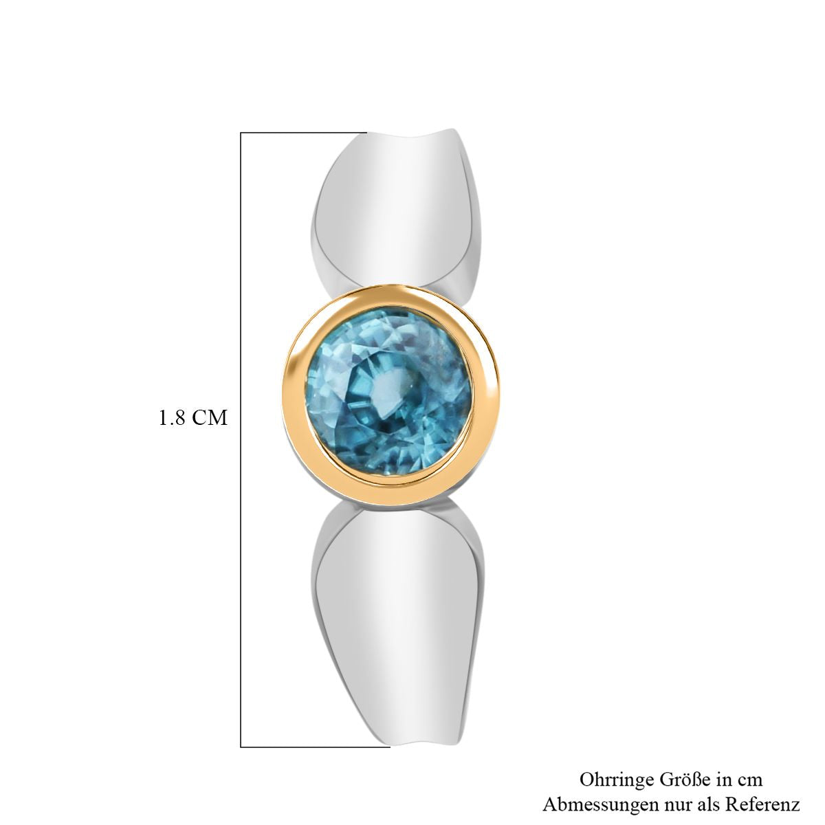 AA Blauer Zirkon Ohrringe 925 Silber rhodiniert ca. 1.63 ct