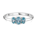 AA Blauer Zirkon Ring 925 Silber rhodiniert (Größe 18.00) ca. 1,44 ct