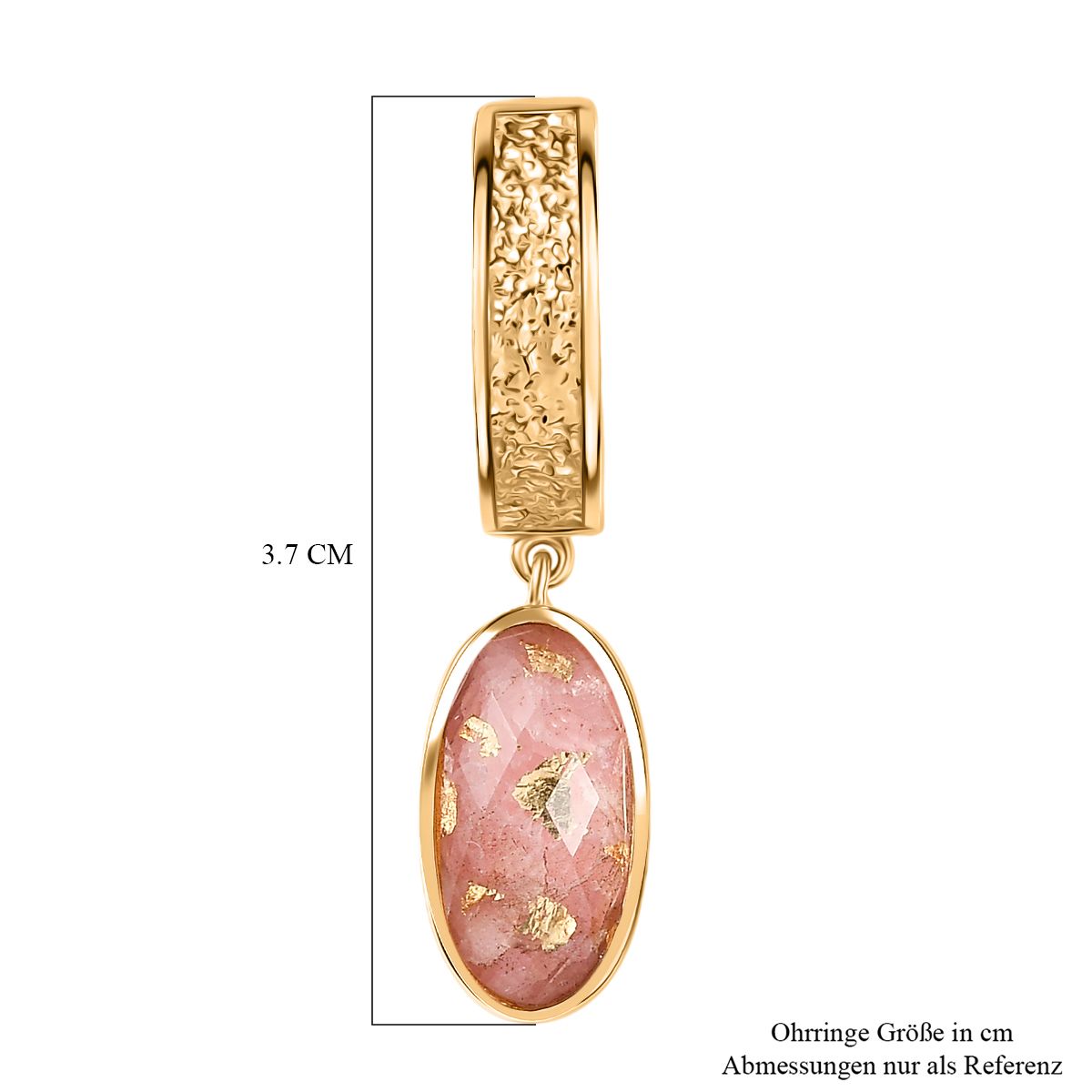 SHOPLC EXKLUSIV D'Joy Blattgold-Quarz Ohrringe 925 Silber 750 Gelbgold Vermeil ca. 8,58 ct.