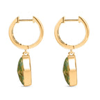 SHOPLC EXKLUSIV D'Joy Grün Blattgold-Quarz Ohrringe 925 Silber 750 Gelbgold Vermeil ca. 8.10 ct