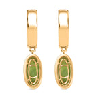 SHOPLC EXKLUSIV D'Joy Grün Blattgold-Quarz Ohrringe 925 Silber 750 Gelbgold Vermeil ca. 8.10 ct