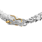 Royal Bali - Drachen Armband ca. 19 cm, 925 Silber 916 Gelbgold Vermeil ca. 44,17g