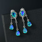 D joy Pfau Quarz Triplette Ohrringe 925 Silber rhodiniert ca. 7,88 ct.