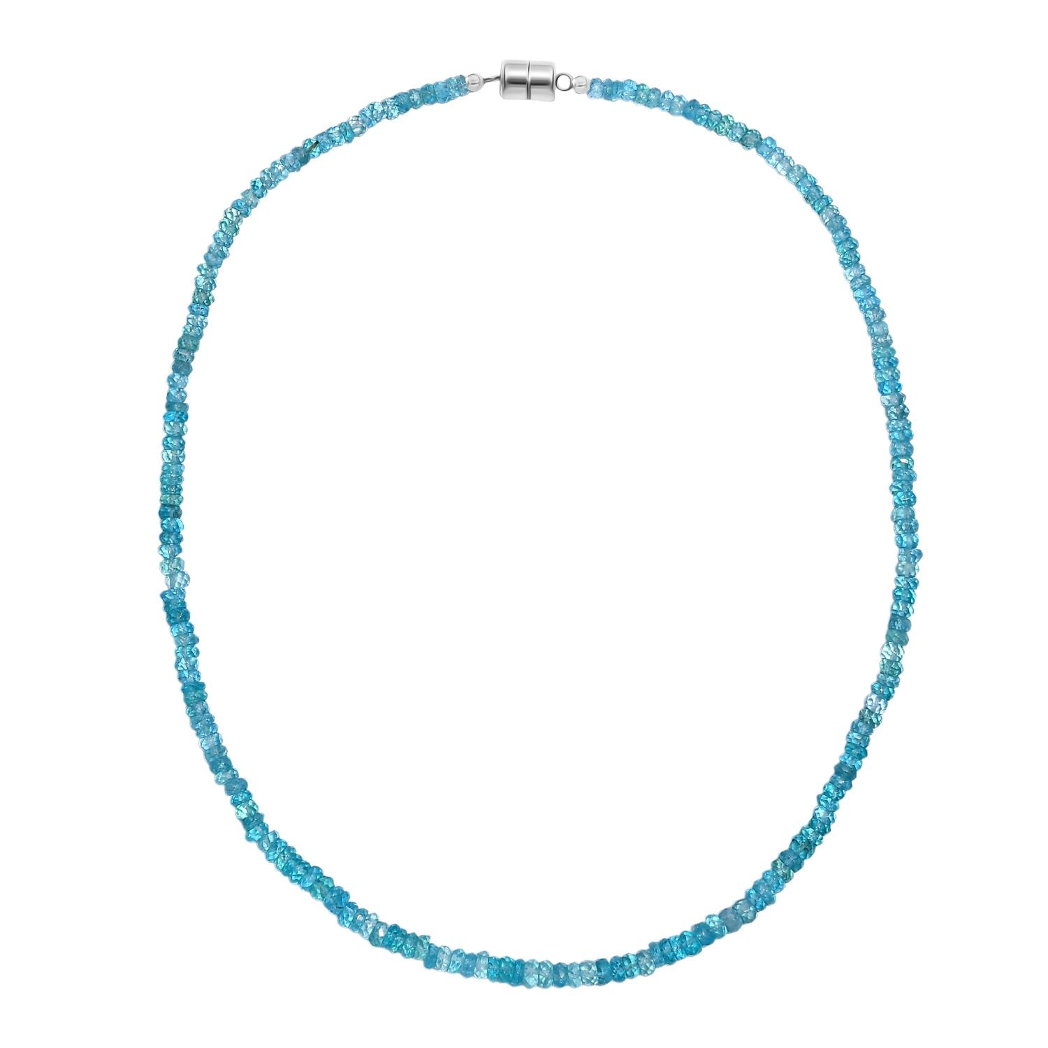 Betroka Blauer Apatit Halskette ca. 45 cm 925 Silber rhodiniert ca. 85.00 ct