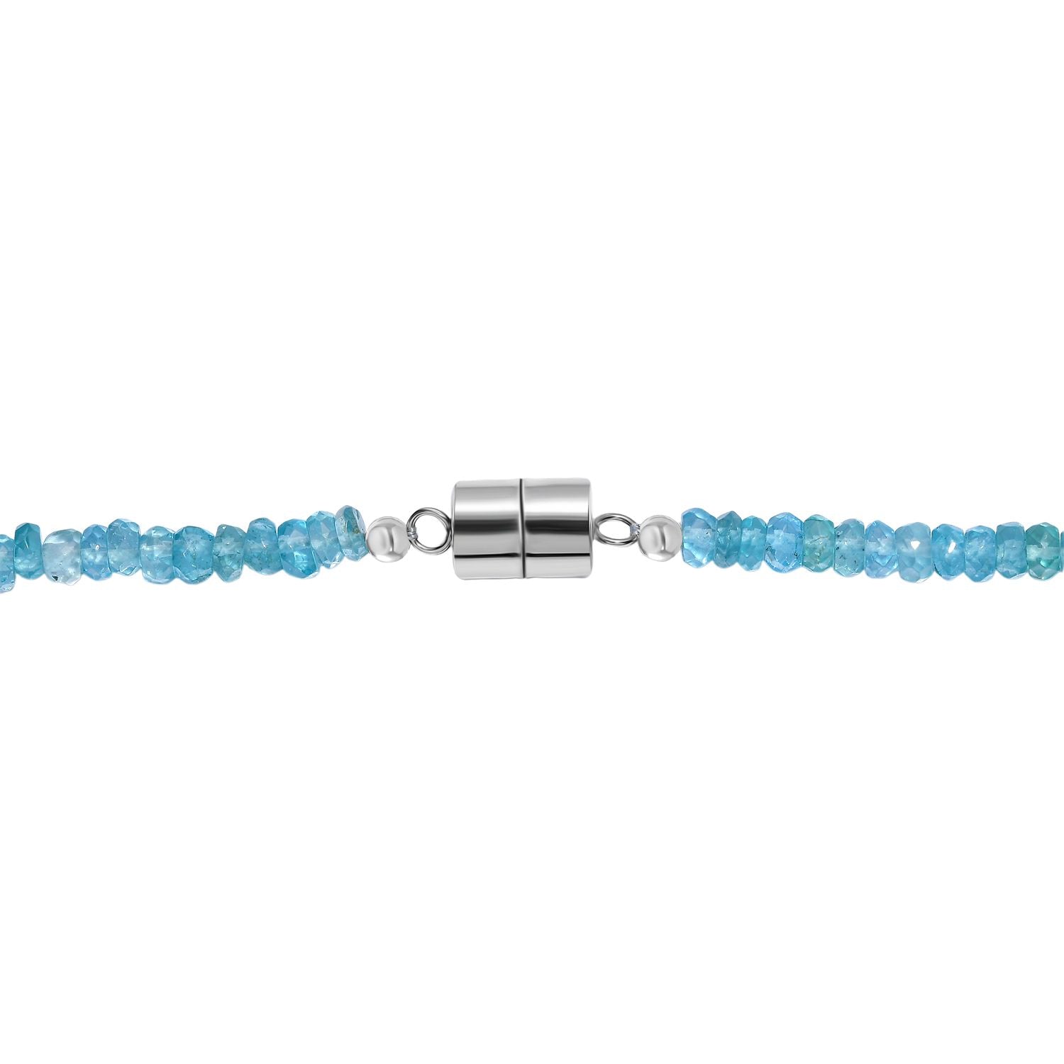 Betroka Blauer Apatit Halskette ca. 45 cm 925 Silber rhodiniert ca. 85.00 ct