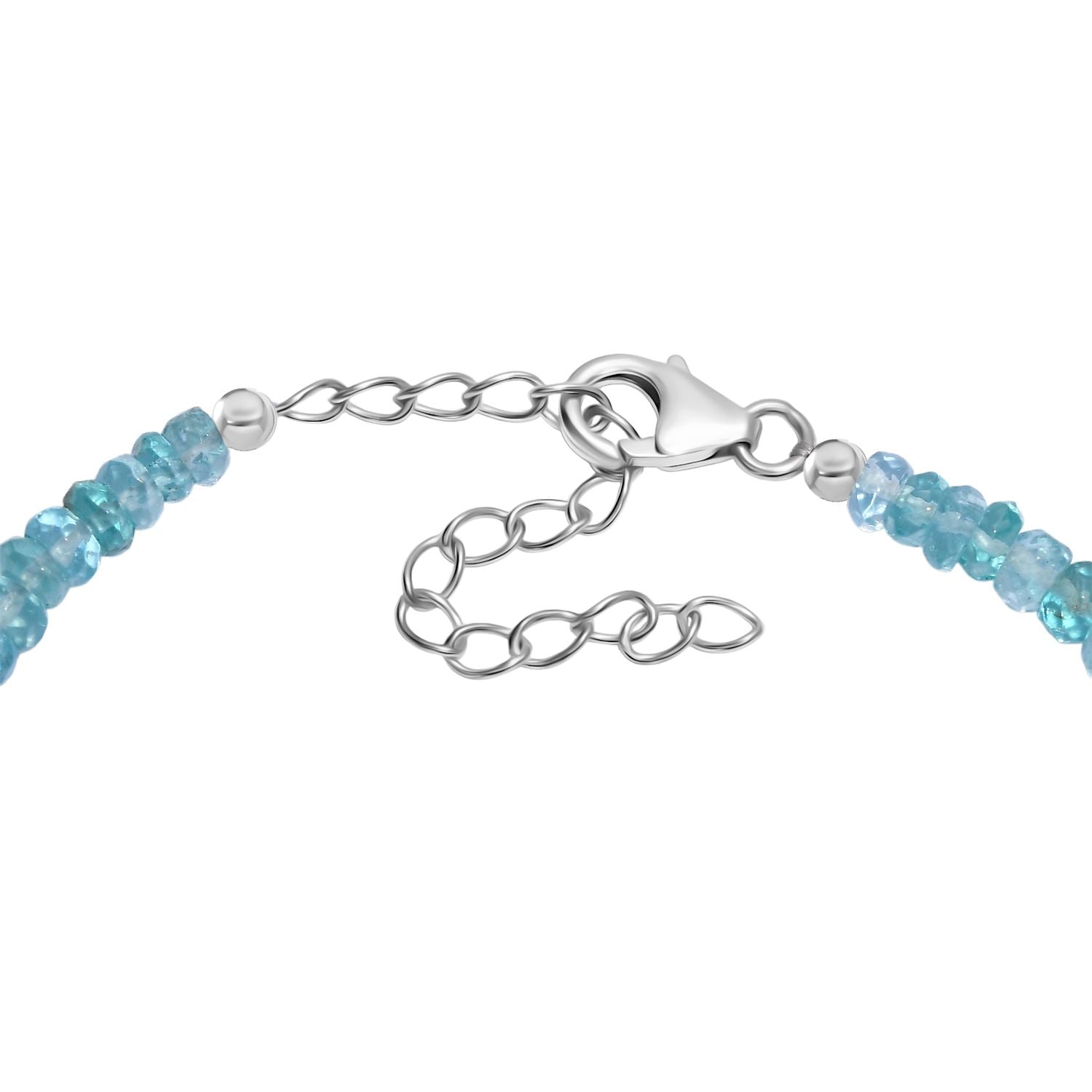 Betroka Blauer Apatit Armband ca. 19 cm 925 Silber rhodiniert ca. 36,00 ct.