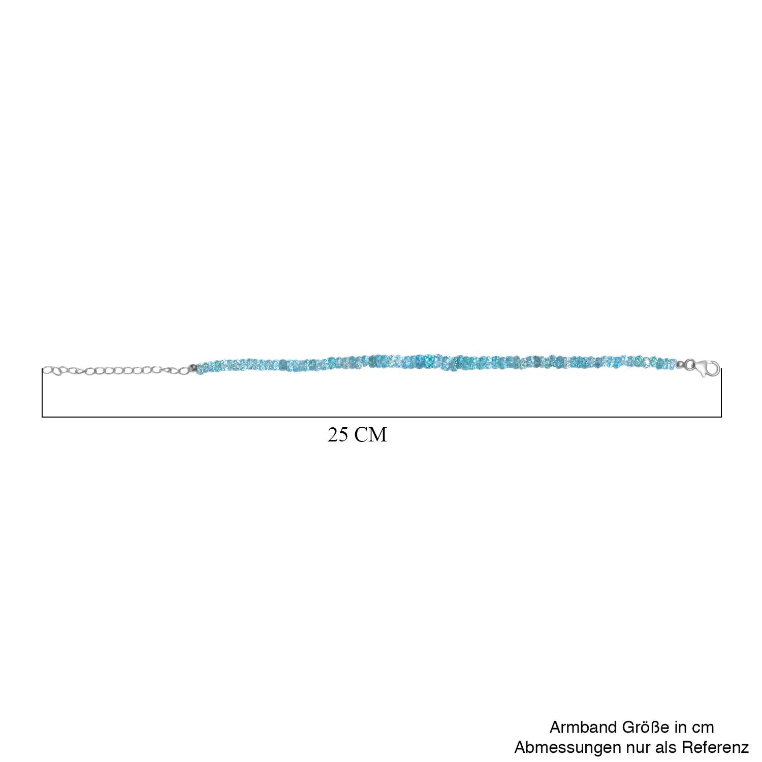 Betroka Blauer Apatit Armband ca. 19 cm 925 Silber rhodiniert ca. 36,00 ct.