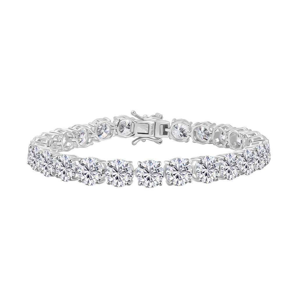 Moissanit Armband ca. 19 cm 925 Silber rhodiniert ca. 29.53 ct