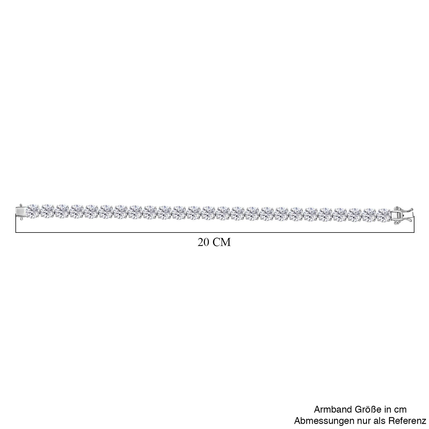Moissanit Armband ca. 19 cm 925 Silber rhodiniert ca. 29.53 ct