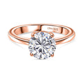 Moissanit Ring 925 Silber 750 Roségold Vermeil (Größe 19.00) ca. 1.80 ct
