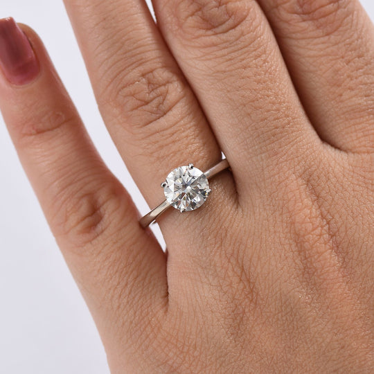Moissanit Ring 925 Silber 750 Roségold Vermeil (Größe 19.00) ca. 1.80 ct