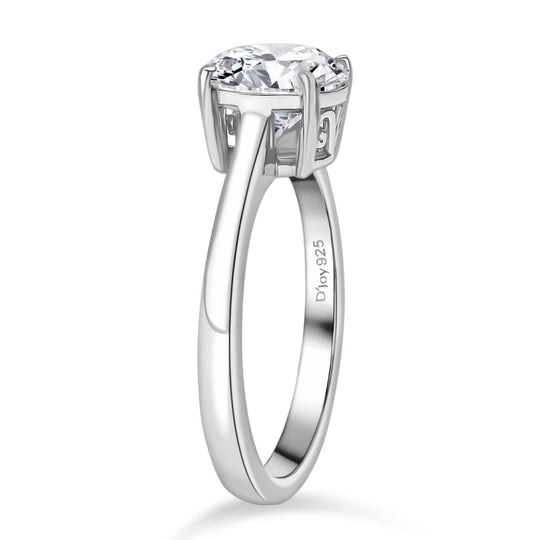 Moissanit Ring 925 Silber 750 Roségold Vermeil (Größe 19.00) ca. 1.80 ct