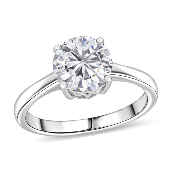 Moissanit Ring 925 Silber 750 Roségold Vermeil (Größe 19.00) ca. 1.80 ct