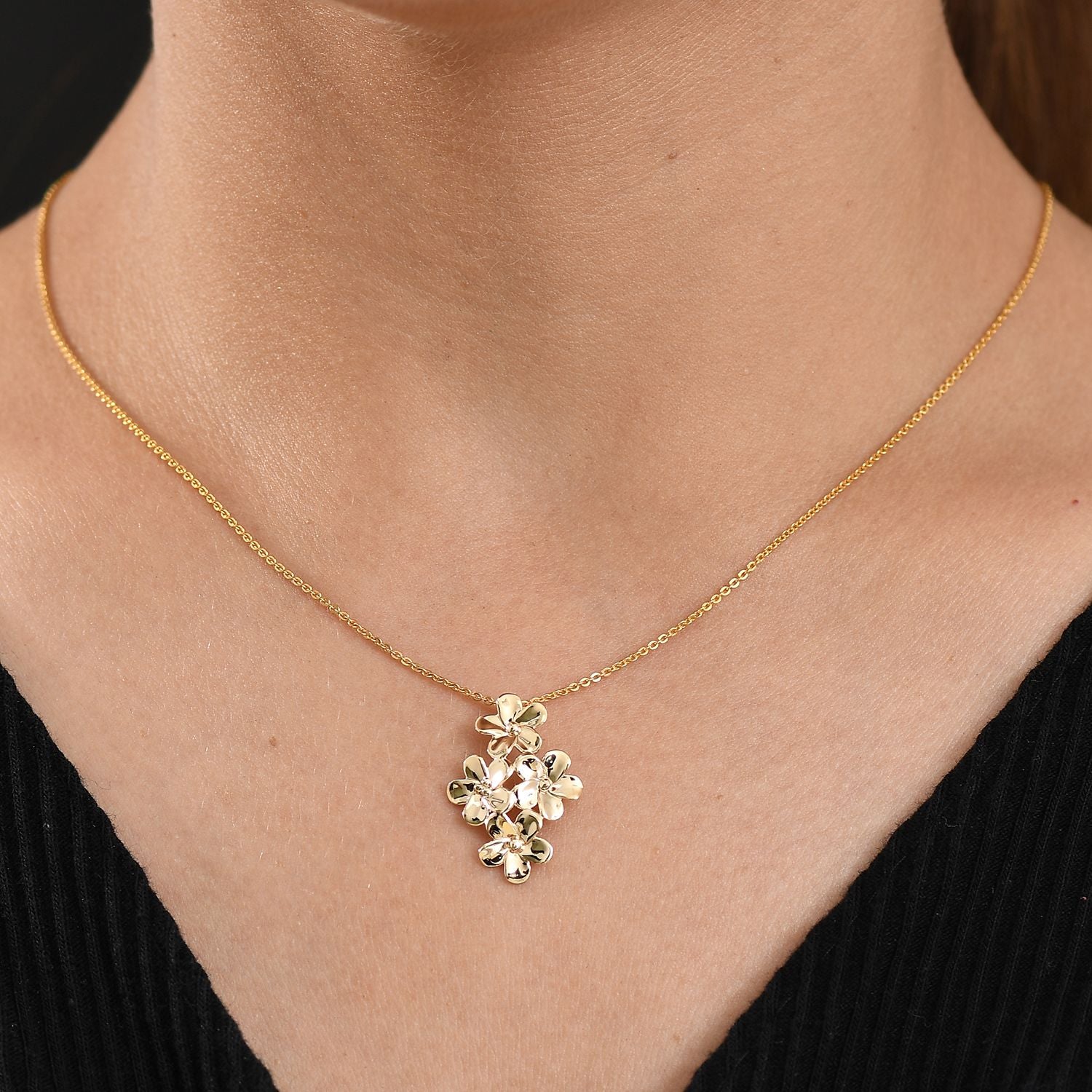 Natur inspiriert- 585 Gold Frangipani Anhänger 2,12g