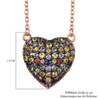 AAA Mehrfarbig Saphir Halskette ca. 45 cm 925 Silber Roségold Vermeil ca. 1.86 ct