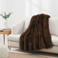 Serenity Night Premium Kuscheldecke in Pelzoptik, doppellagig und wendbar, 150x200cm, Braun