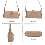 Crossbody-Bag aus Echtleder im Soft-Design, 30x8x16 cm, Sandbeige
