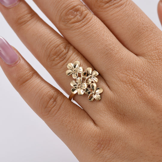 Natur inspiriert- 585 Gold Frangipani Ring (Größe 17.00) ca. 4,69g