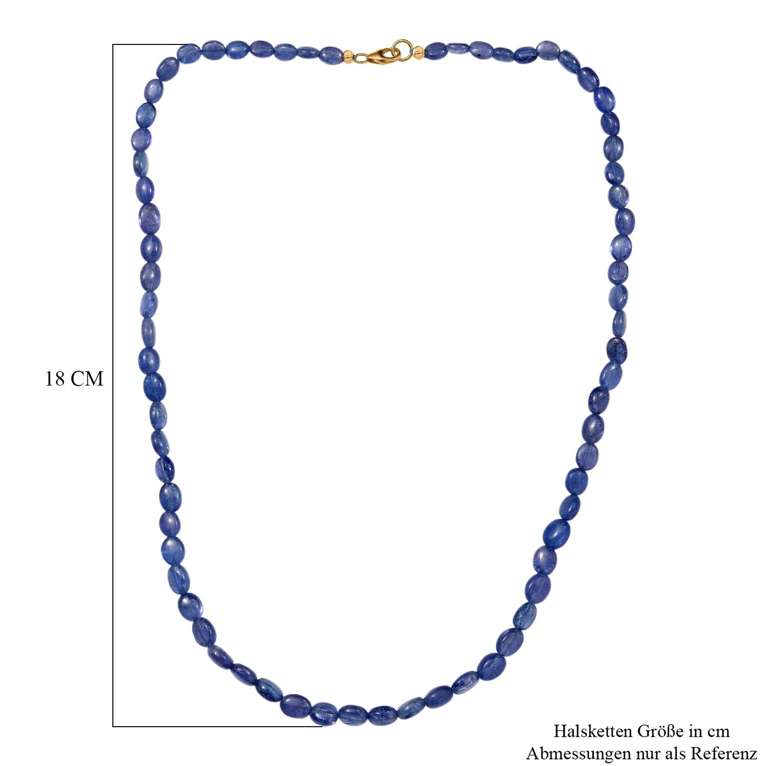 AAA Tansanit Halskette ca. 45 cm 585 Gold ca. 78,00 ct.