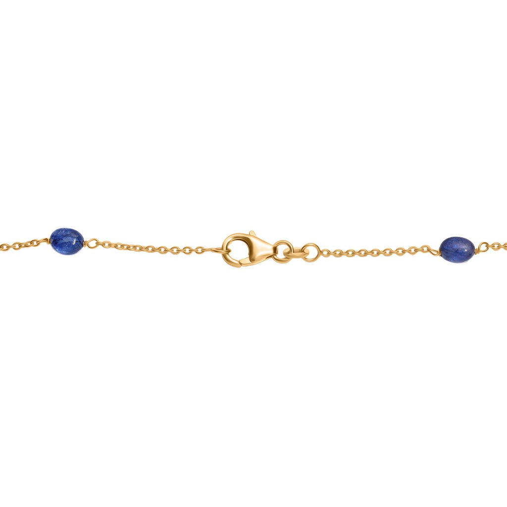 AA Mehrfarbige Saphir Halskette, ca. 60 cm 925 Silber 750 Gelbgold Vermeil ca. 45,00 ct.
