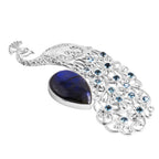 Royal Bali - AAA Labradorit, Apatit Brosche 925 Silber ca. 41.10 ct