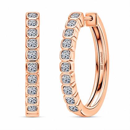 LUXURIANT 0,50 ct. SGL zertifizierte SI-GH Labor Diamant Ohrringe, 925 Silber rhodiniert