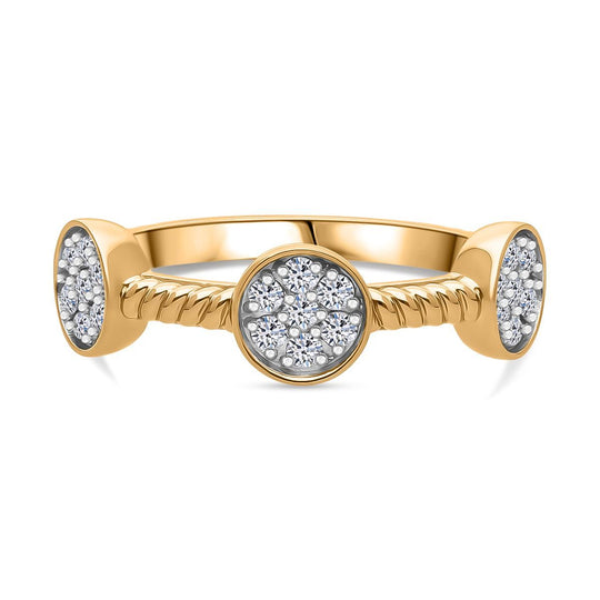 LUXURIANT DIAMOND - Lab Grown Diamant SI-GH Ring 925 Silber 750 Gelbgold Vermeil (Größe 19.00) ca. 0.50 ct