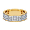 LUXURIANT DIAMOND - Lab Grown Diamant SI-GH SGL zertifiziert Ring, 925 Silber 750 Gelbgold Vermeil (Größe 17.00) ca. 1,00 ct