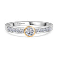 LUXURIANT DIAMOND - Lab Grown Diamant SI-GH Ring 925 Silber Rhodiniert und 750 Gelbgold Vermeil (Größe 18.00) ca. 0.50 ct