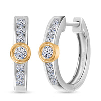 LUXURIANT DIAMOND - Lab Grown Diamant SI-GH Ohrringe 925 Silber Rhodiniert und 750 Gelbgold Vermeil ca. 0.50 ct