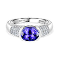Rhapsody AAAA Tansanit, Weißer Diamant VS/EF Ring 950 Platin (Größe 17.00) ca. 2,53 ct