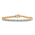 D’joy 100 Facetten Moissanit Armband ca. 19 cm 925 Silber 750 Gelbgold Vermeil ca. 12.83 ct