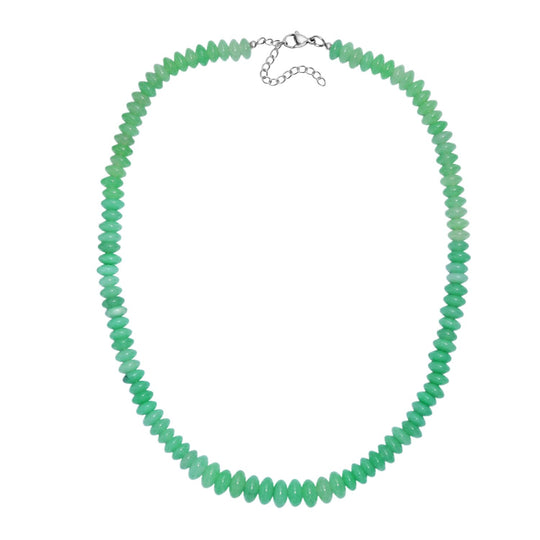 Grüner Aventurin Halskette ca. 45 cm Edelstahl ca. 220.00 ct