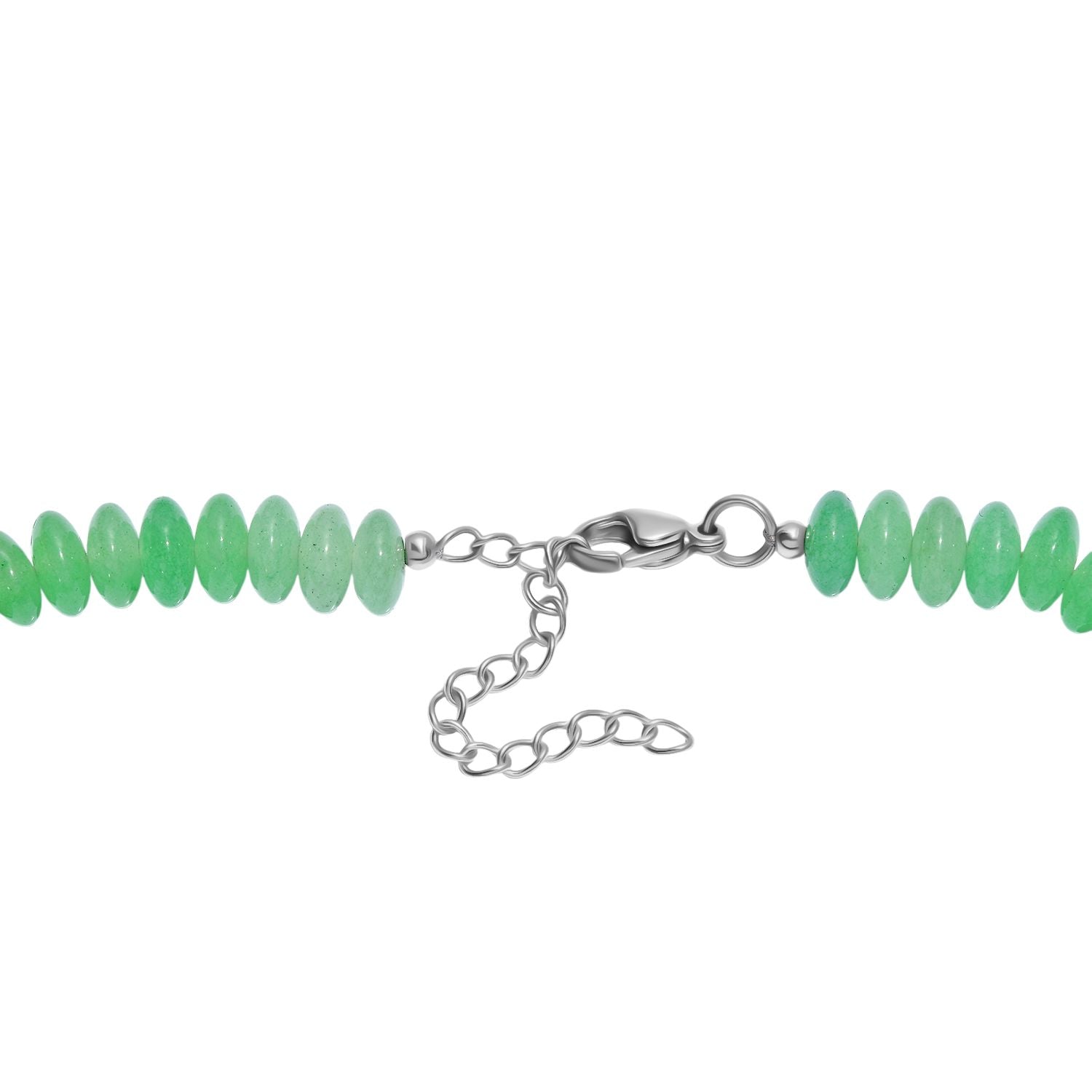 Grüner Aventurin Halskette ca. 45 cm Edelstahl ca. 220.00 ct