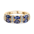 AAA Tansanit, Lab Grown Diamant Ring 375 Gelbgold (Größe 18.00) ca. 1,67 ct