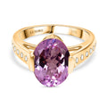 AAA Martha Rocha Kunzite, Weißer Diamant Ring 375 Gold (Größe 17.00) ca. 5,38 ct
