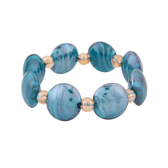 Champagner Kristall, Rosafarbenes Murano-Stil Glas Armband, Flexibel
