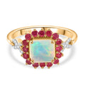 Opal Radiance - D joy Natürlicher, äthiopischer Welo Opal Starlit Ring, 925 Silber 750 Gelbgold Vermeil (Größe 17.00) ca. 1,84 ct