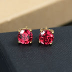 D'joy Lab Grown Padparadscha-Saphir Ohrringe 925 Silber 750 Gelb Vergoldet ca. 3.53 ct