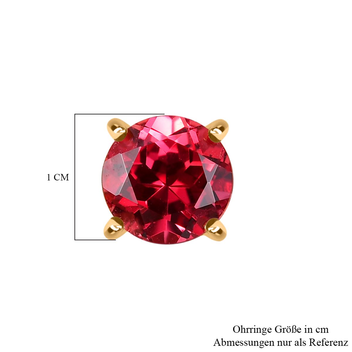 D'joy Lab Grown Padparadscha-Saphir Ohrringe 925 Silber 750 Gelb Vergoldet ca. 3.53 ct