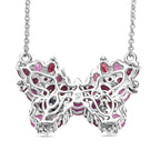 GP Trionfo Kollektion - Ilakaka Rosa Saphir (Fissure gefüllt), Lotus Granat Halskette ca. 45 cm 925 Silber rhodiniert ca. 7.36 ct
