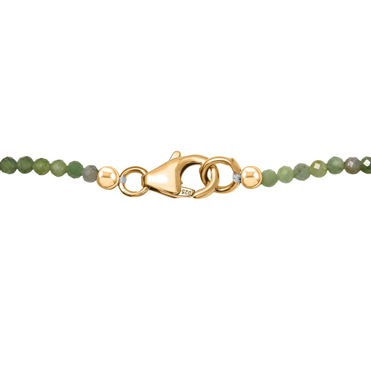 D joy AA Natürlicher, äthiopischer Welo Opal Halskette  (5-10 Werktage Lieferzeit) ca. 45 cm 925 Silber 750 Gelbgold Vermeil ca. 22,27 ct.