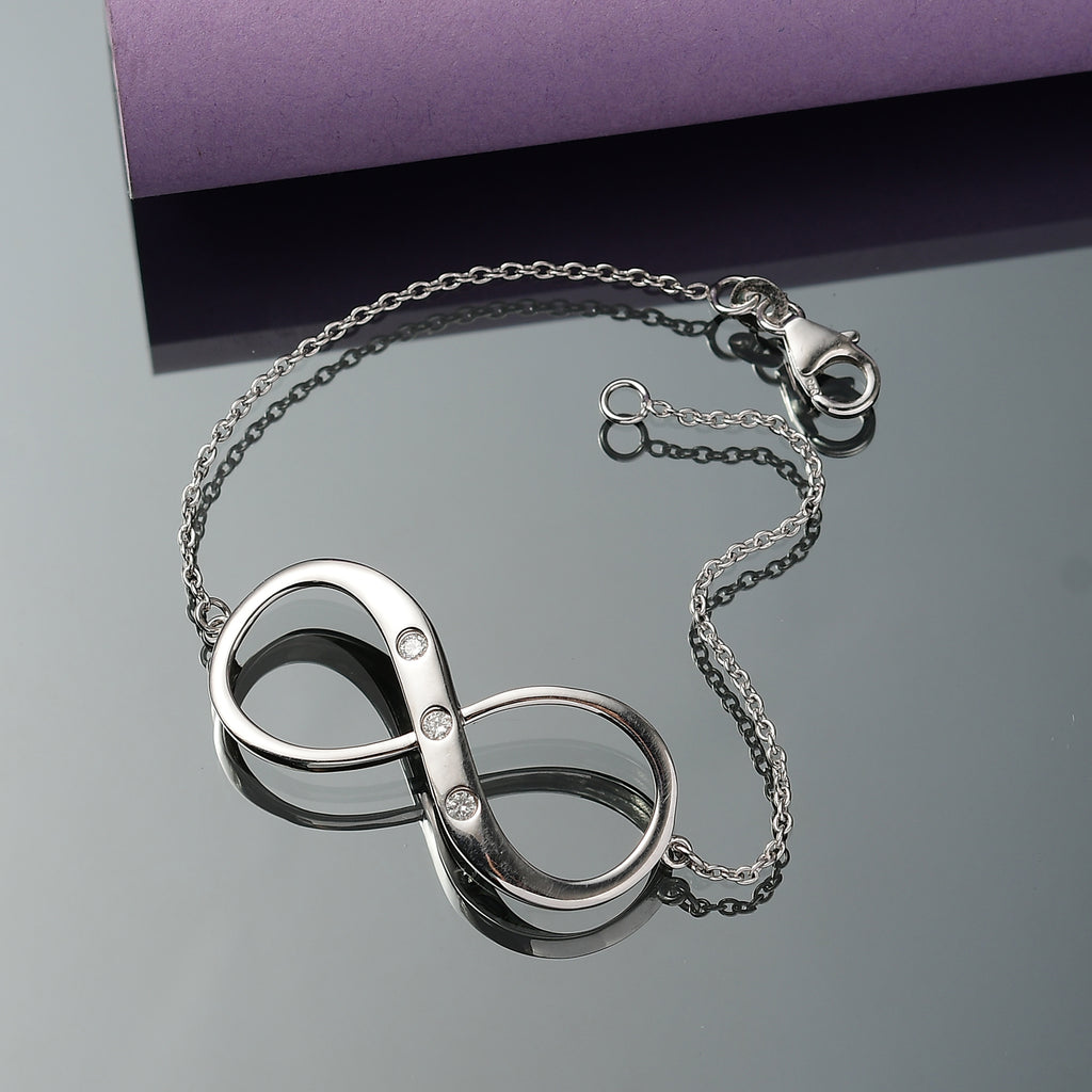 LUXURIANT DIAMOND - Lab Grown Diamant SI-GH Armband ca. 19 cm 925 Silber Rhodiniert ca. 0.15 ct