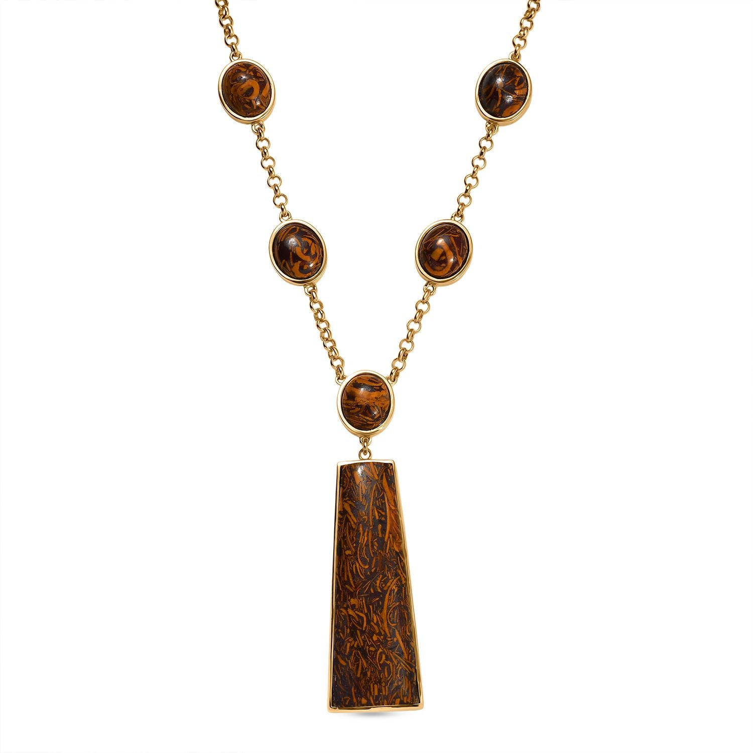 EVER TRUE - Skript Stein Halskette ca. 45 cm, Nickelfreies Messing goldfarben, ca. 58.79 ct