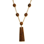 EVER TRUE - Skript Stein Halskette ca. 45 cm, Nickelfreies Messing goldfarben, ca. 58.79 ct