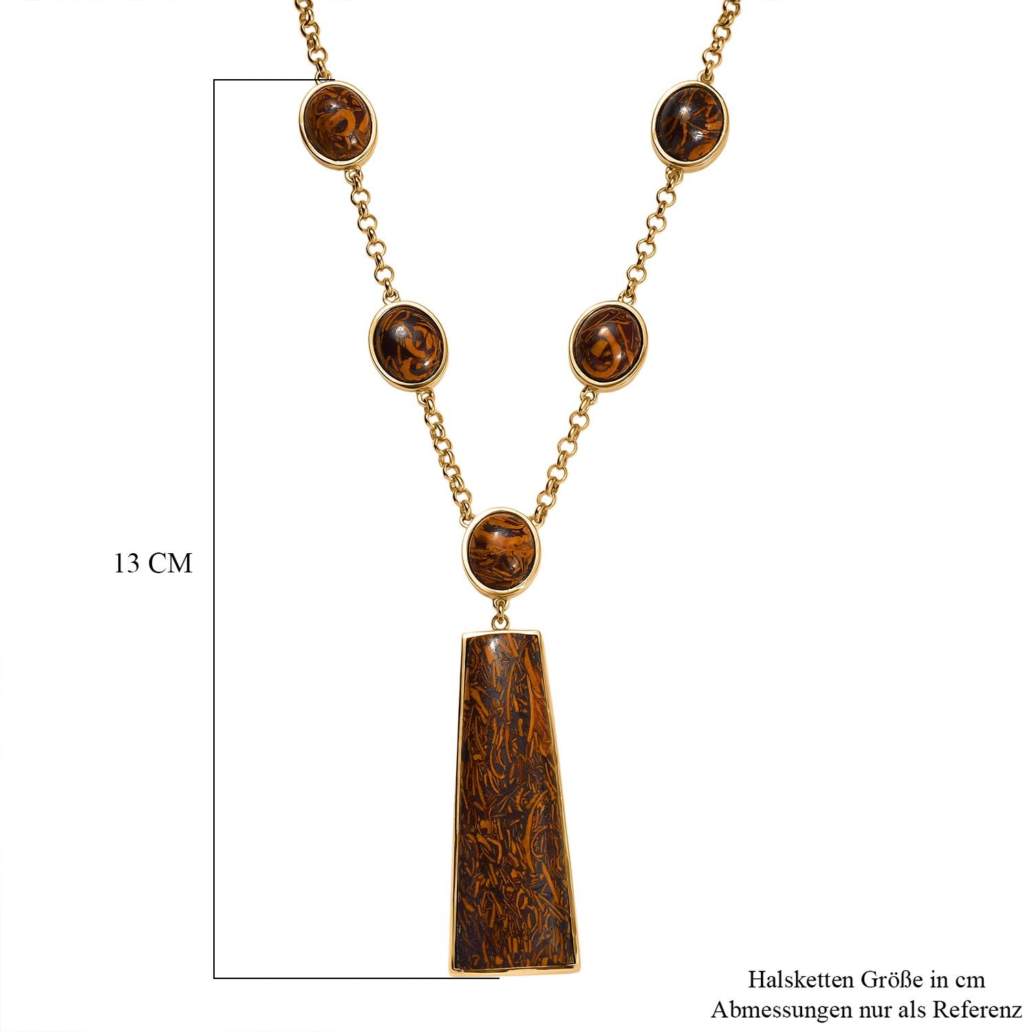 EVER TRUE - Skript Stein Halskette ca. 45 cm, Nickelfreies Messing goldfarben, ca. 58.79 ct