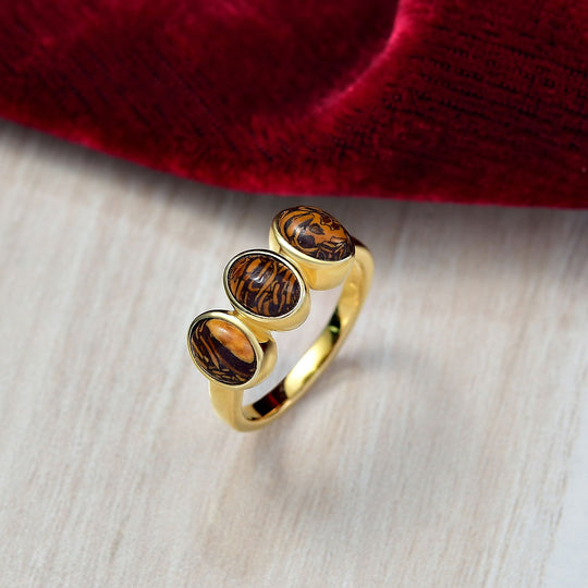 EVER TRUE - Skript Stein Ring, Nickelfreies Messing goldfarben, (Größe 21.00) ca. 2.45 ct