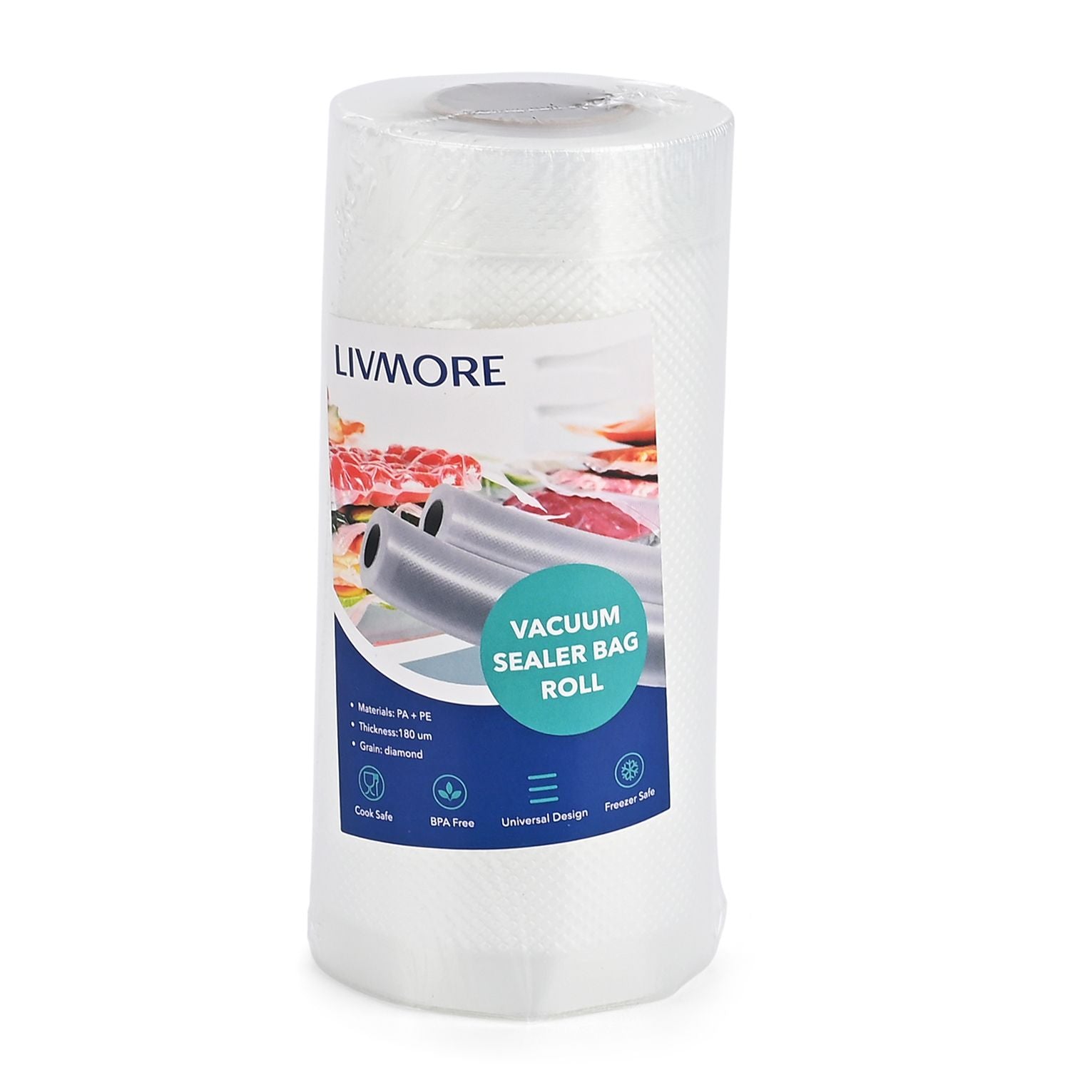 Homesmart  - Set aus 3 Vakuum-Rollenbeuteln, zuschneidbar, Größen 20x500 cm, 15x500 cm, 12x500 cm