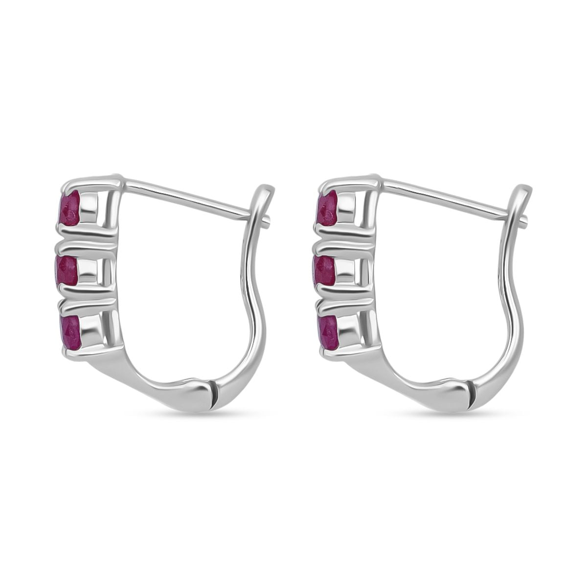 Burmesischer-Rubin Ohrringe 925 Silber rhodiniert ca. 1.44 ct