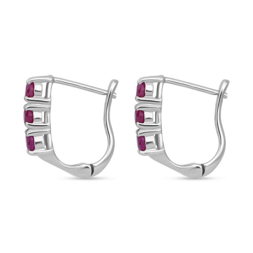 Burmesischer-Rubin Ohrringe 925 Silber rhodiniert ca. 1.44 ct